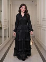 ⁦‏فستان أسود ساتان⁩ - الصورة ⁦4⁩