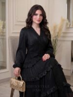 ‏فستان أسود ساتان