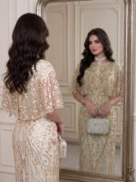 ⁦فستان تور بيج شك من الخرز و الترتر⁩ - الصورة ⁦4⁩